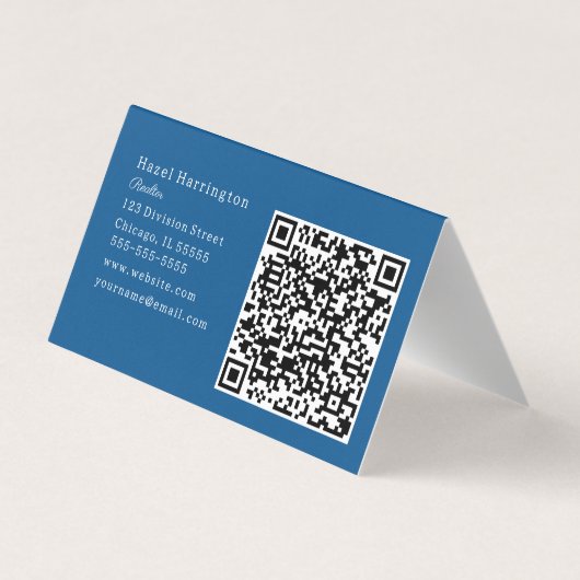 Blue Abstrakt Waves QR Code Falsche Visitenkarte Visitenkarten
