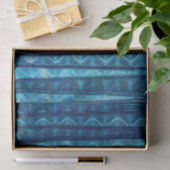 Blue Abstrakt Waves Vintag Beach Monogram Seidenpapier (Geschenk)