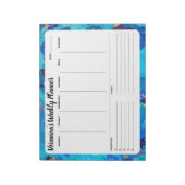 Blue Abstrakt Weekly To Do List Notepad Planner Notizblock (Rotiert)
