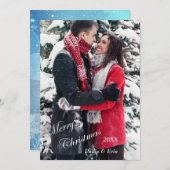 Blue Abstrakt Winter Moderne Weihnachten (Vorne/Hinten)