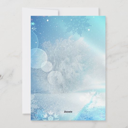 Blue Abstrakt Winter Moderne Weihnachten (Rückseite)