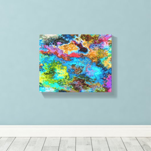 Blue Abstrakte Art Leinwanddruck (Insitu (Holzboden))