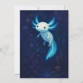 Blue Abyss Axolotl Birthday Einladung (Rückseite)