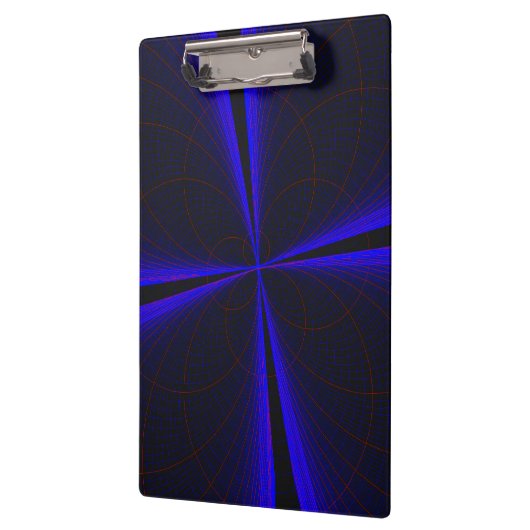Blue Accent Clover Leaf Geometric Clipboard Klemmbrett (Links)