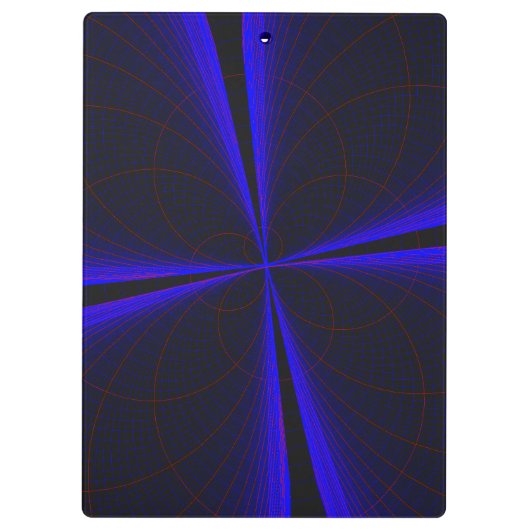 Blue Accent Clover Leaf Geometric Clipboard Klemmbrett (Rückseite)