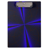 Blue Accent Clover Leaf Geometric Clipboard Klemmbrett (Vorderseite)
