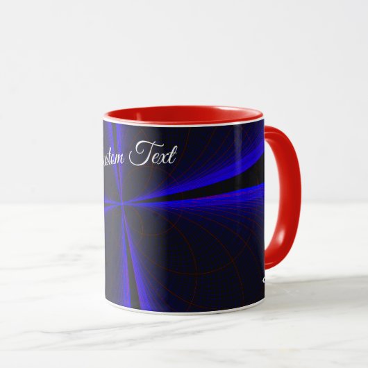 Blue Accent Clover Leaf Geometric Coffee Mug Tasse (VorderseiteRechts)