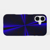 Blue Accent Clover Leaf Geometric iPhone 16 Case Hülle (Rückseite (Horizontal))