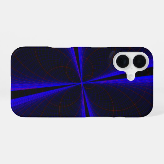 Blue Accent Clover Leaf Geometric iPhone 16 Case Hülle (Rückseite (Horizontal))