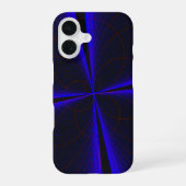 Blue Accent Clover Leaf Geometric iPhone 16 Case Hülle (Rückseite)