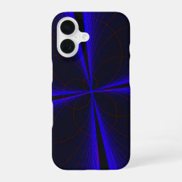 Blue Accent Clover Leaf Geometric iPhone 16 Case Hülle
