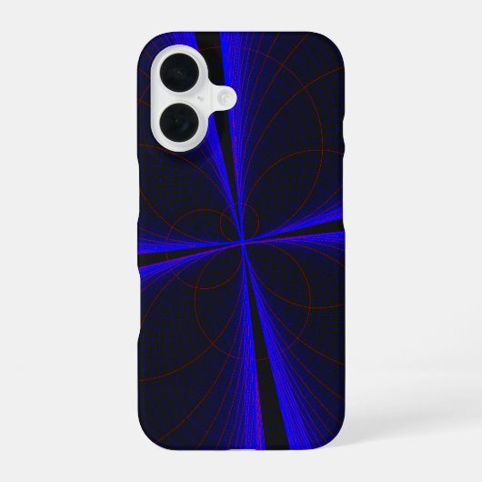Blue Accent Clover Leaf Geometric iPhone 16 Case iPhone 16 Hülle (Rückseite)
