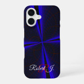 Blue Accent Clover Leaf Geometric iPhone 16 Case iPhone 16 Hülle (Rückseite)