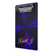 Blue Accent Clover Leaf Geometric Mini Clipboard Klemmbrett (Gewinkelt2)