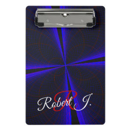 Blue Accent Clover Leaf Geometric Mini Clipboard Klemmbrett