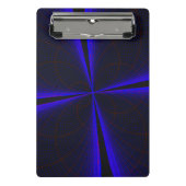 Blue Accent Clover Leaf Geometric Mini Clipboard Mini Klemmbrett (Vorderseite)