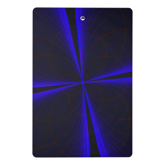 Blue Accent Clover Leaf Geometric Mini Clipboard Mini Klemmbrett (Rückseite)