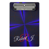 Blue Accent Clover Leaf Geometric Mini Clipboard Mini Klemmbrett (Vorderseite)