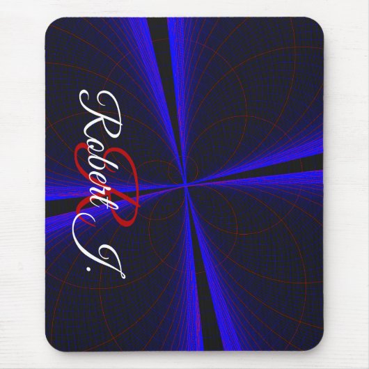 Blue Accent Clover Leaf Geometric Mouse Pad Mousepad (Vorne)
