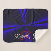 Blue Accent Clover Leaf Geometric Sherpa Blanket Sherpadecke (Vorderseite (Horizontal))