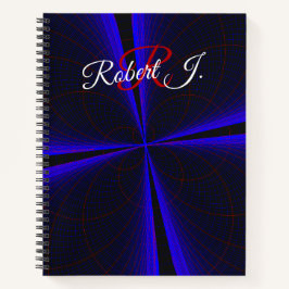 Blue Accent Clover Leaf Geometric Spiral Notebook Notizblock