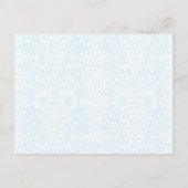 Blue Accent Damask Rette die Cate Card Ankündigungspostkarte (Rückseite)