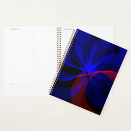 Blue Accent Rotation Geometric Spiral Planner Planer