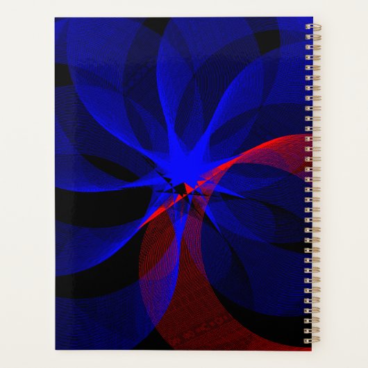 Blue Accent Rotation Geometric Spiral Planner Planer (Rückseite)