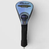 Blue Acoustic Guitar Guitarist Instrument Name Golf Headcover (Vorderseite)
