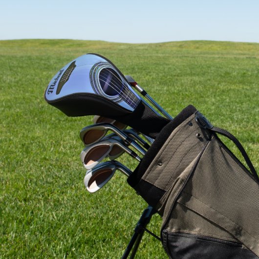Blue Acoustic Guitar Guitarist Instrument Name Golf Headcover (In SItu)