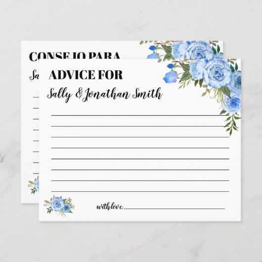 Blue Addon für die zweisprachige Duschkarte für Ma (Vorne/Hinten)