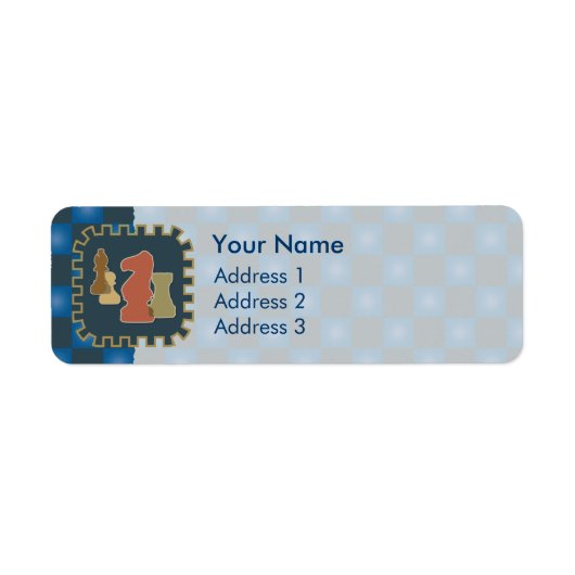 Blue Address Labels für Schachfiguren (Vorne)