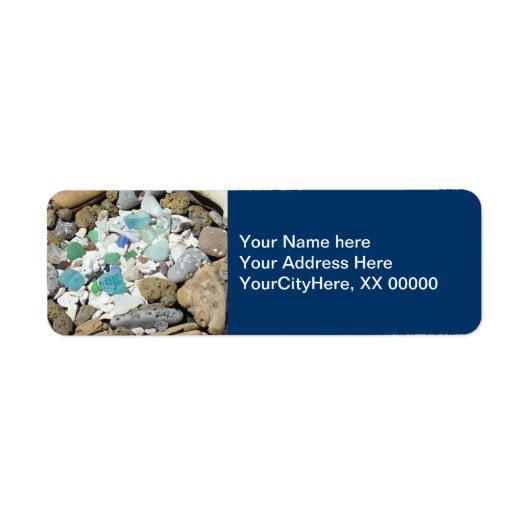 Blue Address Labels Nature Beach Muscheln Rocks (Vorne)