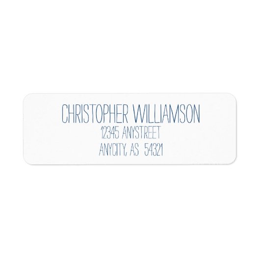 Blue Address on White (Vorne)
