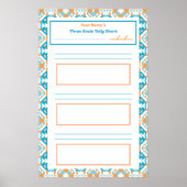 Blue ADHD Girl's Goal Habit Tracker Chart download Poster (Vorne)