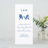 Blue Adirondack Chairs | Zeremonie Programm (Stehend Vorderseite)