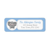 Blue Adorable Elephant Address Labels (Vorne)