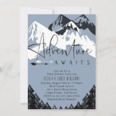 Blue Adventure erwartet Baby Shower Einladung (Vorderseite)