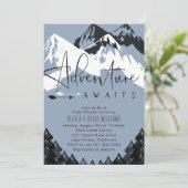 Blue Adventure erwartet Baby Shower Einladung (Stehend Vorderseite)