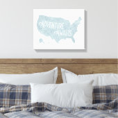 Blue Adventure erwartet US Map Kids Room Decke Leinwanddruck (Insitu (Schlafzimmer))