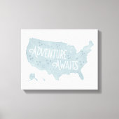 Blue Adventure erwartet US Map Kids Room Decke Leinwanddruck (Vorderseite)