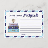 Blue Advice for Newlyweds Travel theme card Begleitkarte (Vorderseite)
