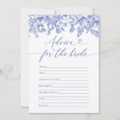 Blue Advice für das Bride Brautparty Game Einladung (Vorderseite)