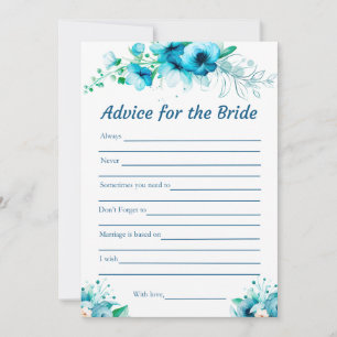 Blue Advice für die Bride Brautparty Game Card Einladung