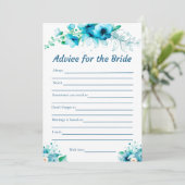 Blue Advice für die Bride Brautparty Game Card Einladung (Stehend Vorderseite)