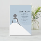 Blue African American Bridal Dusche Einladung (Stehend Vorderseite)