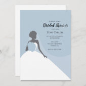 Blue African American Bridal Dusche Einladung (Vorne/Hinten)