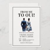 Blue African American Couples Dusche Brautparty Einladung (Vorne/Hinten)