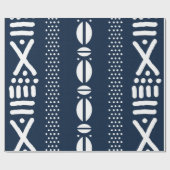 Blue African Bogolan Textile Inspiriert Wrapping Geschenkpapier (Flach)
