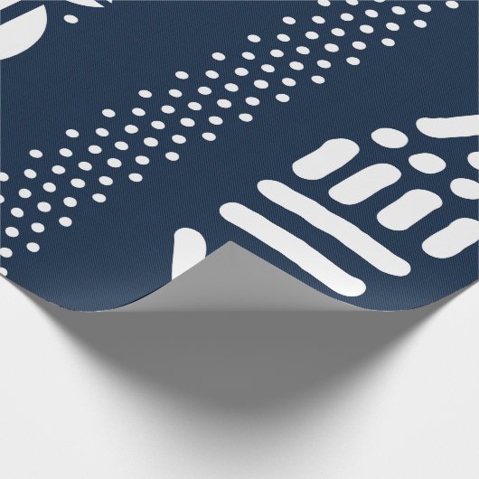 Blue African Bogolan Textile Inspiriert Wrapping Geschenkpapier (Ecke)